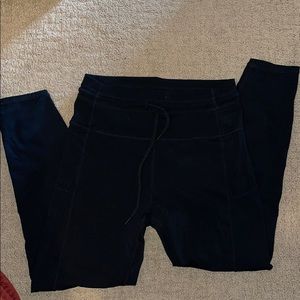 Black Pocket Drawstring Luxe 7/8 24"